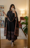 Beautiful cotton designer embroidered printed anarkali three pcs set perfect for all occasion-RG001KS