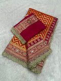Shubangi , Premium Fancy Banarasi Border Zigzag weaving  Katan Saree for women -FOF001KS
