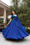 MORBANI , Fully stitched Blue elegant Georgette Lehenga for Women- FOF001BL