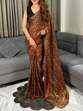 Animal Print Designer Saree with Blouse for women -DP001AP