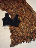 Animal Print Designer Saree with Blouse for women -DP001AP