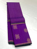 Malarveni , Violet shade Kolam Design Kanjeevaram Silk Saree with 2 Gram Zari -SACHI001VKS