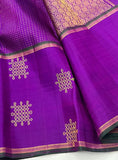 Malarveni , Violet shade Kolam Design Kanjeevaram Silk Saree with 2 Gram Zari -SACHI001VKS
