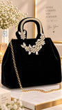 Velvet Crystal-Embellished Party Handbag &Crossbody Sling Bags combo of 6 , for gifting-LUXE001BC
