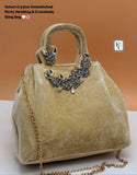 Velvet Crystal-Embellished Party Handbag &Crossbody Sling Bags combo of 6 , for gifting-LUXE001BC