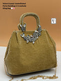Velvet Crystal-Embellished Party Handbag &Crossbody Sling Bags combo of 6 , for gifting-LUXE001BC