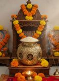 Beautiful Brass Asht-Lakshmi Kalash for Puja -HRH001BK