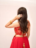 Albela , Fully stitched Beautiful Red Georgette Lehenga Choli for Navratry 2026-SOC001RL