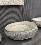 Set of 3 , German Silver Intricate Carving Urli Combo for Decorating Your Home and Office This Diwali 2026-ANUB001GSU