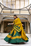 Navratri 2026 ,Yellow & Green Beautiful Fully stitched Lehenga for women -SOC001BLD