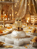 Gold Finish Beautiful owl with Red Eyes -BRIJ001O