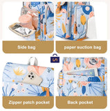 Beautiful Pastel Blue  Shade Printed Convenient Mother Bag -GUP001MBB