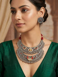 Monika , Oxidized Silver Finish Necklace Set for Navratri 20256-MUSKAN001NS