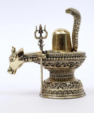 Brass Shivlingam with Gomukhi Jaldhari and protecting Naag and Trishul -HRH001SL