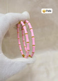 Pink and Gold  Bamboo Meena kada Bangles for women -JAYDU001P