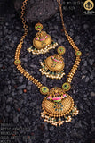 Tarangini , Antique Gold Finish Minakari Temple Necklace Set for women -LUCK001MKF