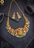 Jai Venkateswara , Antique Gold Finish Minakari Temple Necklace Set for women -LUCK001MKB