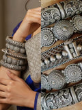 Mandakini , Set of  5 , Oxidized Silver Finish Bangles set for Navratri 2026 -RITU001OS