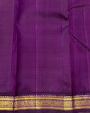 Radhika , Parrot Green Checked Pattern  Kanjivaram Silk Saree with Purple Borders and Pallu -PRS001CKS
