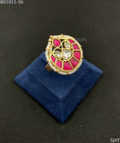 Kriti , Gold Finish Kundan Polki Finger Ring for women -JAYDU001FRA