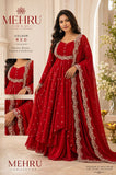 Red  shade Stunning Cape Top  Paired With a Skirt  and Cape -RG001CTY