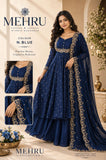 Navy Blue shade Stunning Cape Top  Paired With a Skirt  and Cape -RG001CTP