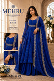 Royal Blue  shade Stunning Cape Top  Paired With a Skirt  and Cape -RG001CTJ