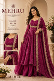 Plum  shade Stunning Cape Top  Paired With a Skirt  and Cape -RG001CTB