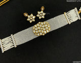 Damini , elegant Pearl Choker Necklace set for women -JAYDU001PC