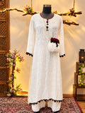 Himani  , Premium Beautiful Resham Jal Kurti Handwork - Qureshia Flower Design with Palazo -AFREE001CPPE