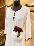 Himani  , Premium Beautiful Resham Jal Kurti Handwork - Qureshia Flower Design with Palazo -AFREE001CPPE