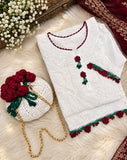 Himani  , Premium Beautiful Resham Jal Kurti Handwork - Qureshia Flower Design with Palazo -AFREE001CPPE