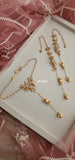 Raveena , Jadau minimal Heritage style Necklace Set with With long hanging ear chain -JAYDU001MN