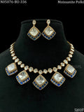 Sara , Gold Finish Moissonite Polki Necklace Set for women -SIP001PKA