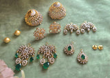Poornima , Gold Plated 925 Silver 7 styles in one Earrings  Set  -IND001SS
