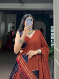 Suhana , Designed for festive twirls Rayon and Tussar Silk lehenga with traditional Gamthi detailing -SSS001RT