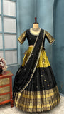 Padmini , Kanjivaram and Tissue Silk Combination Half Saree / Lehenga Choli / Dawani for Women -TREND001HS