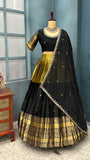 Padmini , Kanjivaram and Tissue Silk Combination Half Saree / Lehenga Choli / Dawani for Women -TREND001HS