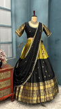 Padmini , Kanjivaram and Tissue Silk Combination Half Saree / Lehenga Choli / Dawani for Women -TREND001HS