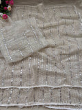 Pure  Soft Net Saree With Beautiful Original Beads Work with Fancy Moti Lace  work border -FOF001WS