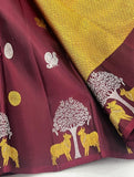 Shobika , Designer Kanchipuram Pure Silk Handloom Saree with 2G Zari- SACHI001KSA