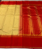 Padma Priya Traditional Sandal and Red Combination Kanjeevaram Silk Saree for women -SACHI001SW