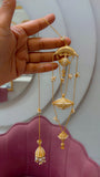 Khushboo , Matte Gold Finish Kashmiri Designer Dangling Earrings for women -MUSKAN001DEH