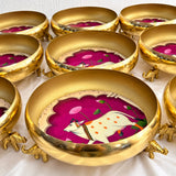 Set of 12  , Pichwai Lacquer Finish Golden Urli for Gifting - VI001LU