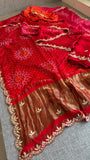 Suhagan , Pure Soft Gajji Silk Lakdi Patte Saree -JAYDU001LPS