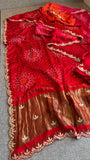 Suhagan , Pure Soft Gajji Silk Lakdi Patte Saree -JAYDU001LPS