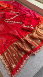 Suhagan , Pure Soft Gajji Silk Lakdi Patte Saree -JAYDU001LPS