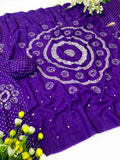Exclusive fancy collection satin moss  saree with 2500 mirror all over Ajrakh -VIVA001FSD