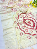 Exclusive fancy collection satin moss  saree with 2500 mirror all over Ajrakh -VIVA001FSA