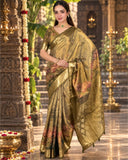 Chandana , Golden Glass Tissue Silk Saree for women -DP001TSS